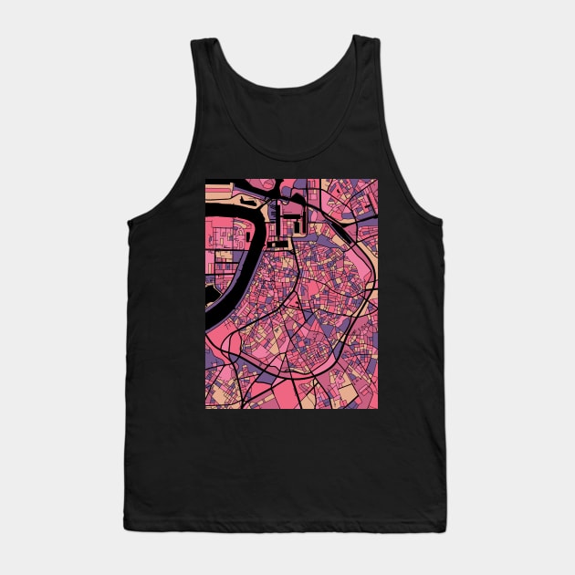 Antwerp Map Pattern in Purple & Pink Tank Top by PatternMaps